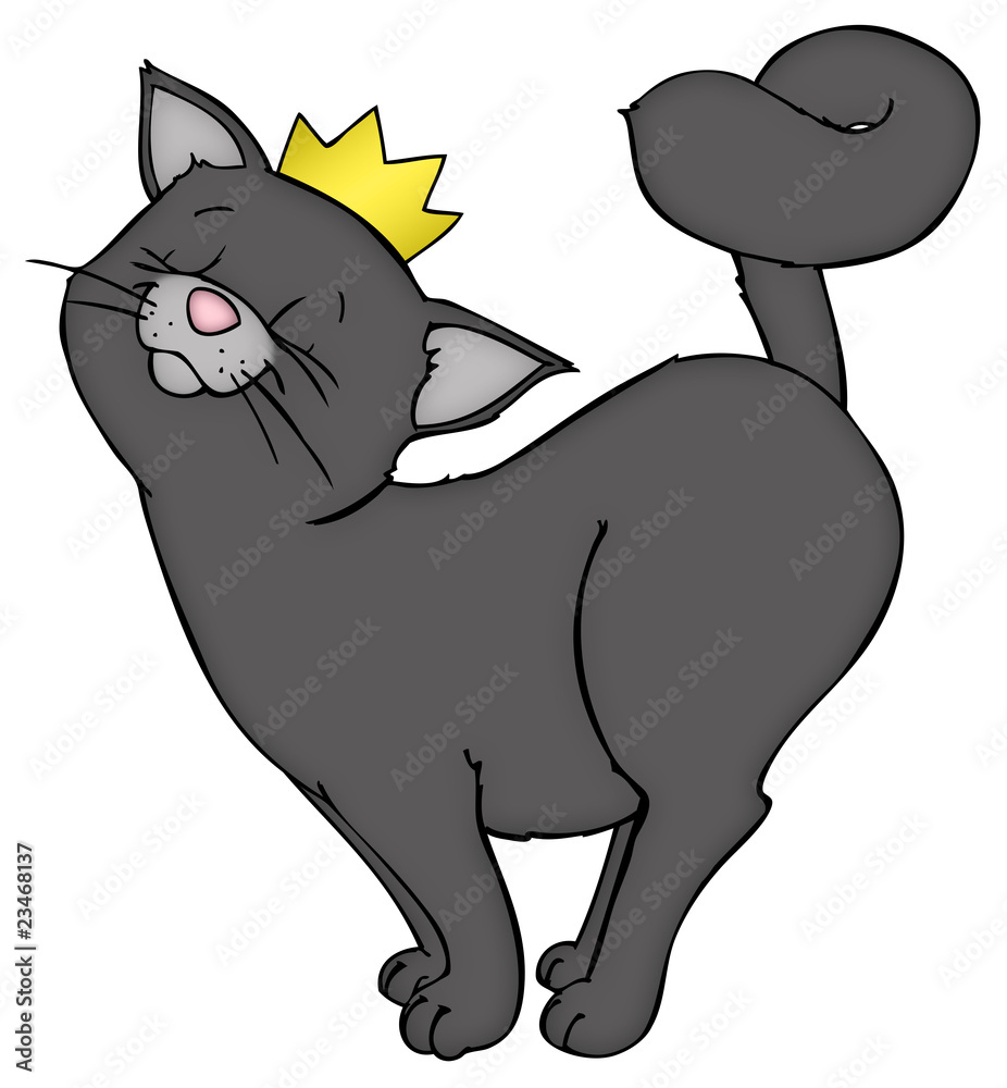 Katze, Kater, König, Krone, Haustier, Hauskatze Stock Illustration | Adobe  Stock