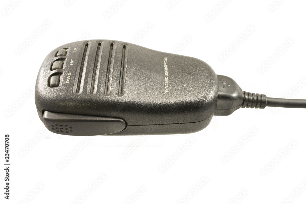 microfone PTT em fundo branco microfone PTT em fundo branco
