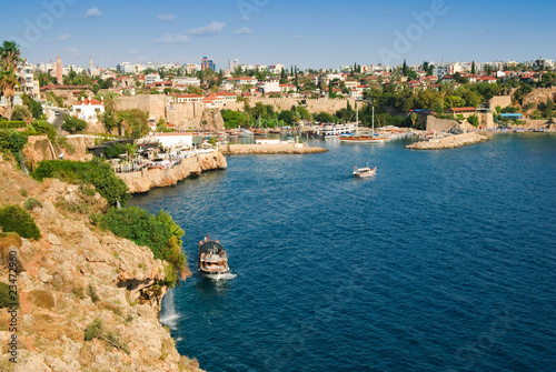 Beautiful view of Antalia harbor photo