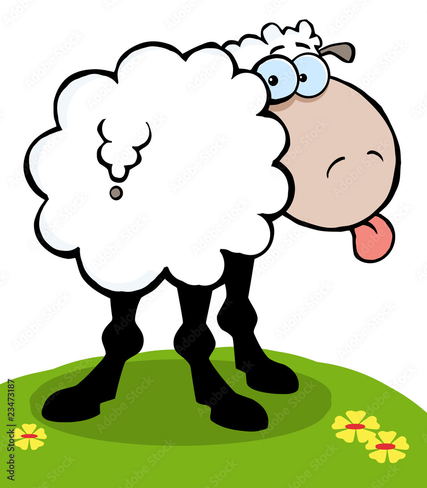 Cartoon Sheep Sticking Out His Tongue Cartoon Sheep Sticking Out His Tongue