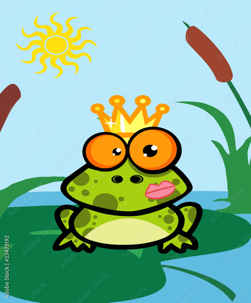 Fototapeta premium Vector Illustration Of Frog Prince
