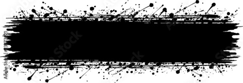Grunge banner with an inky dribble strip with copy space