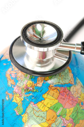 Globe and stethoscope