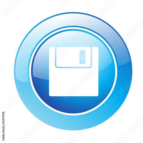 Button Diskette blau