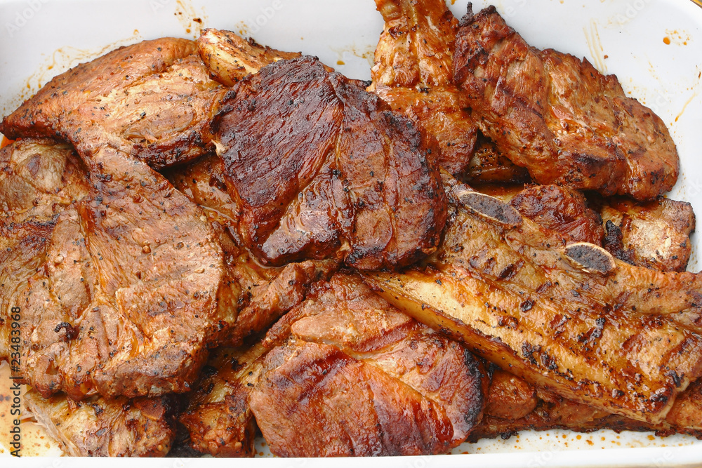 grill on the plate grill on the plate