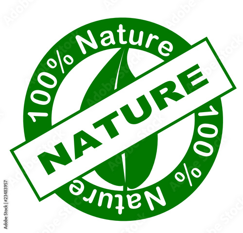 cachet rond 100% nature une couleur verte