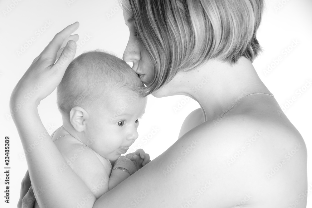 Moment De Tendresse En Noir Et Blanc Photos Adobe Stock