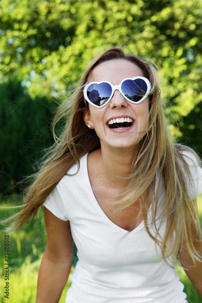 Cheerful girl outdoor Cheerful girl outdoor