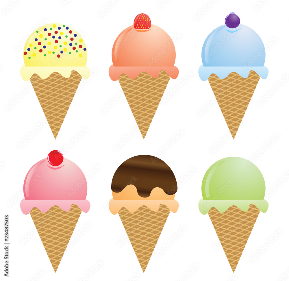 Ice cream in defferent colors Ice cream in defferent colors