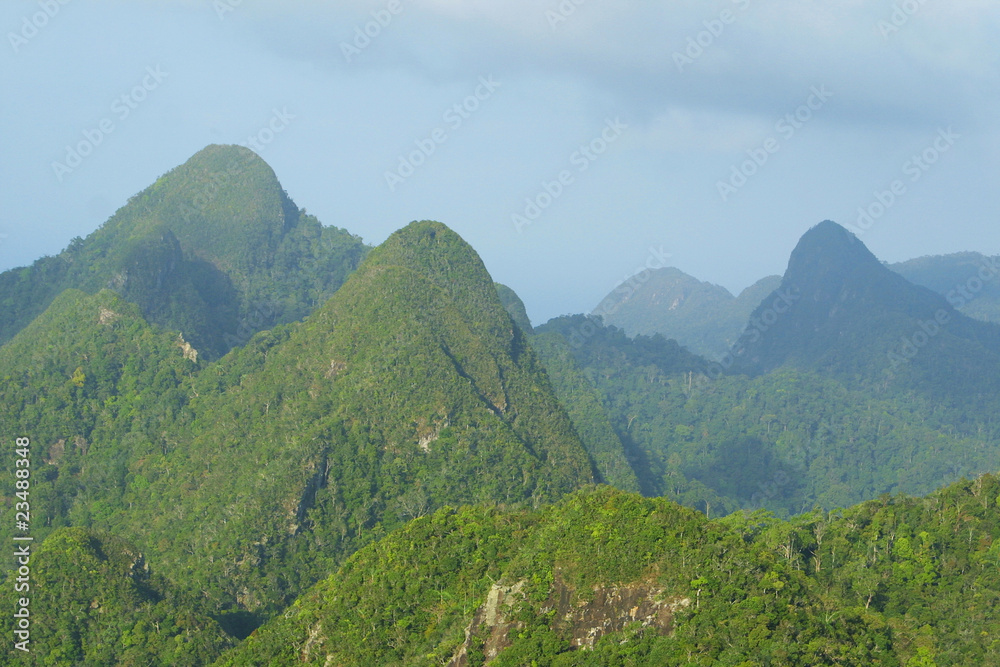 Fototapeta premium Rainforest hills on Langkawi island, Malaysia