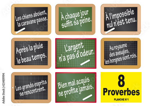 Ardoises x 8 Proverbes