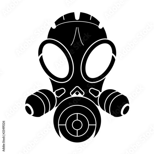 Gas mask stencil isolated over white background