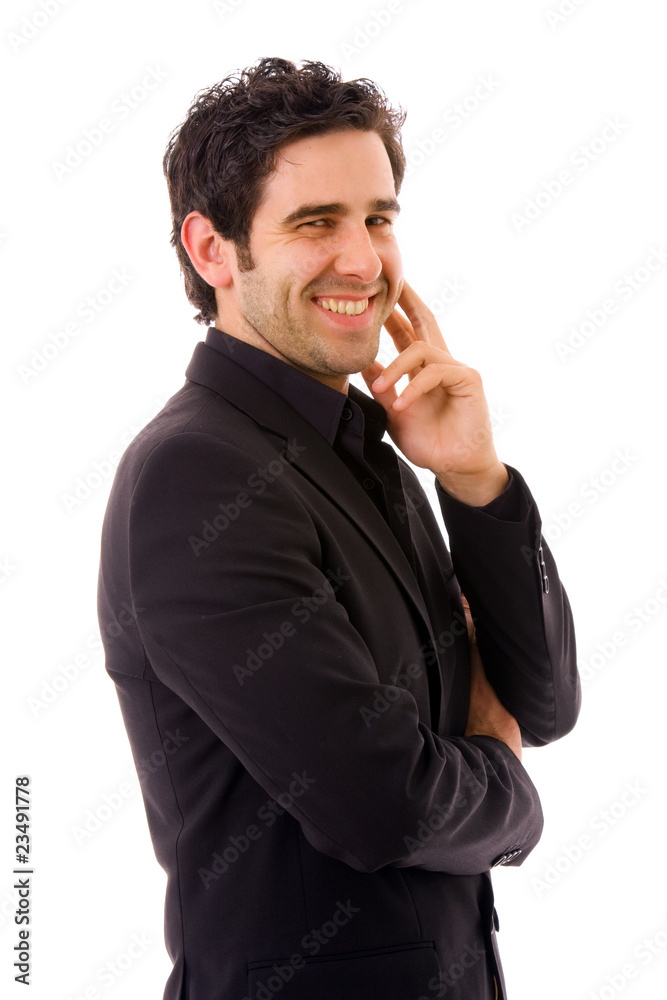 Happy young business man portrait isolated on white Happy young business man portrait isolated on white