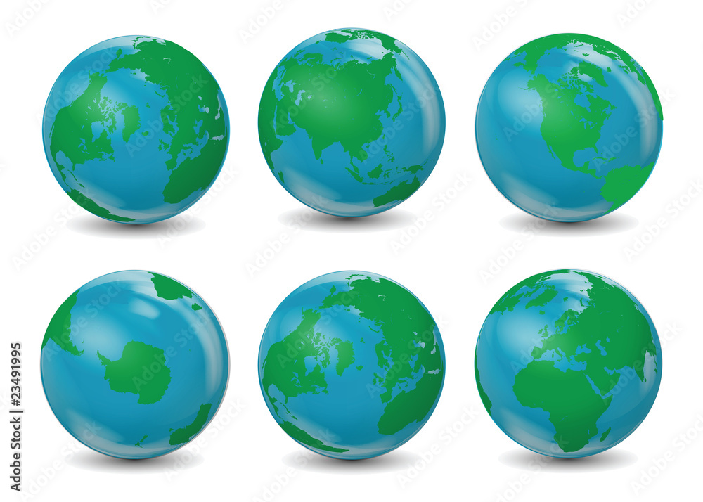 Classic Earth Globes Vector