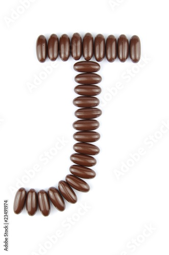 Chocolate letter J