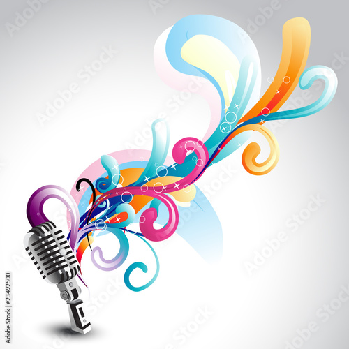 vector mic with floral
