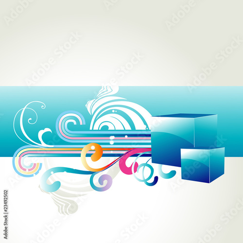vector colorful box with floral