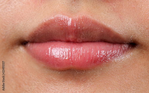 Beautiful lips of an attractive woman