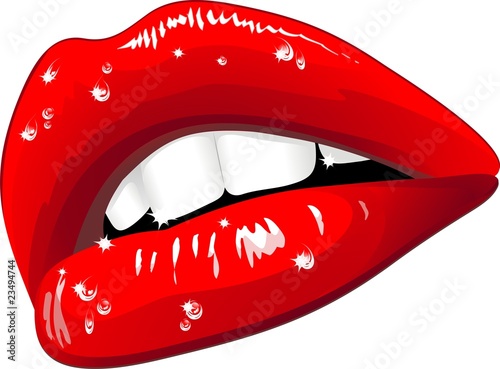 Labbra Sensuali con gocce d'acqua-Wet Sensual Lips-Vector