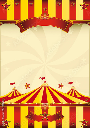 red and yellow Top circus poster