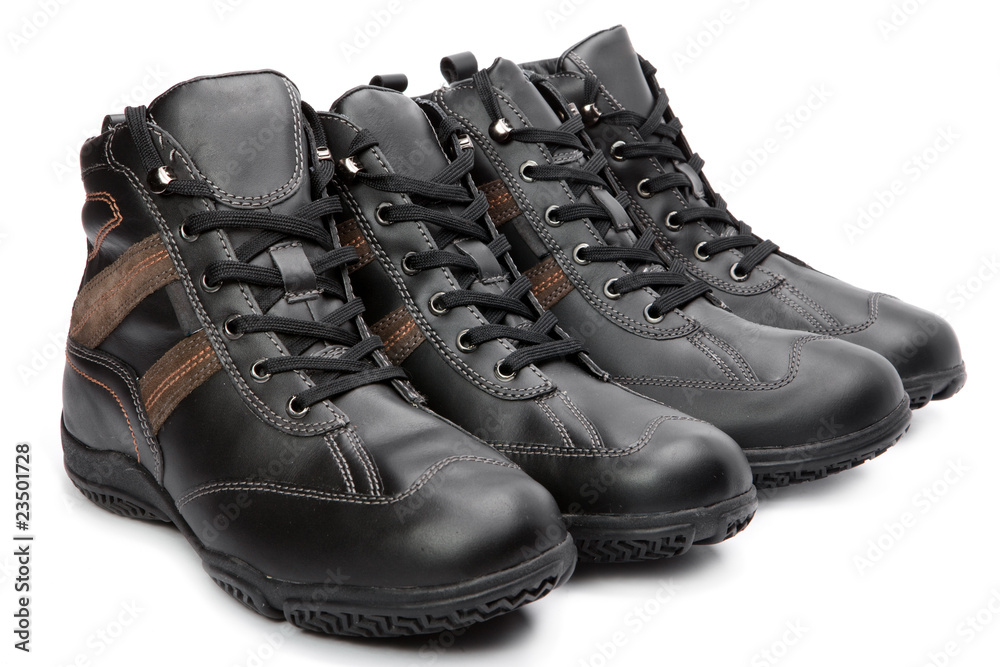 Men's boots on white background Men's boots on white background