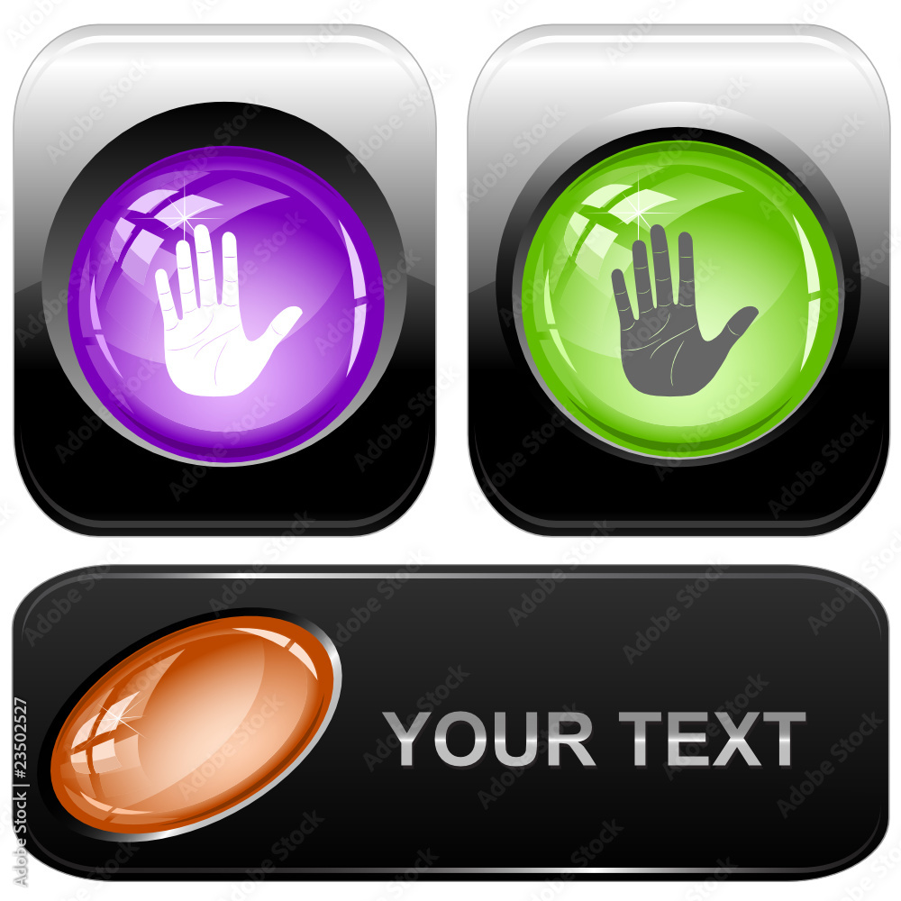 Stop hand. Vector internet buttons. Stop hand. Vector internet buttons.