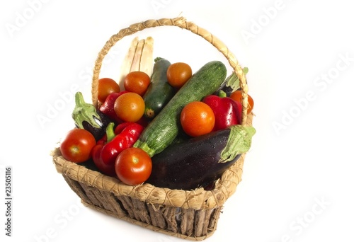Basket of fresh vegetables