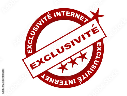 exclusivité internet bouton ou vignette web rouge effet gel