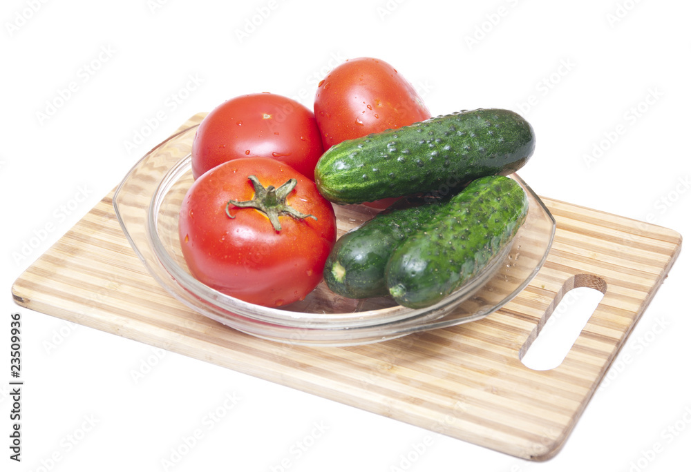 tomatoes and cucumbers