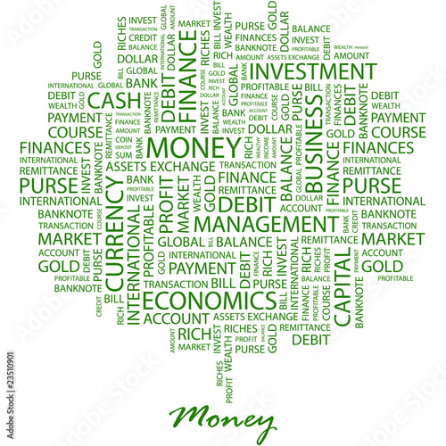 MONEY. Word cloud concept illustration.