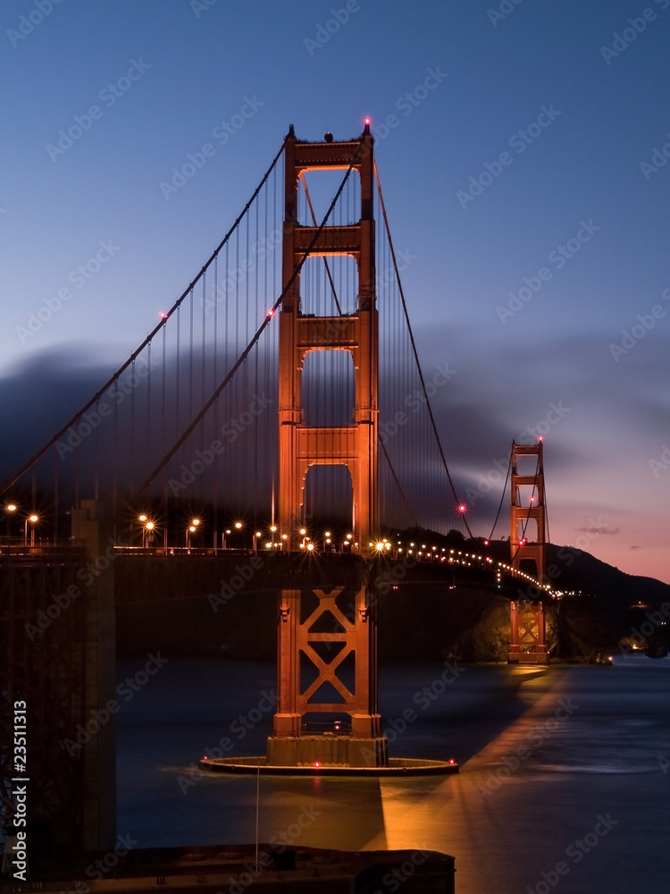Golden Gate Bridge at dusk, San Francisco
