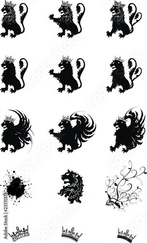 heraldic lion set pack