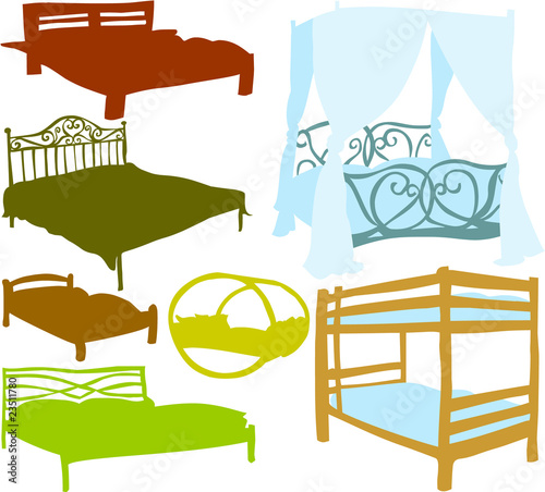Set of a various beds