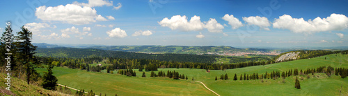 Panorama of Suitzerland Jura seen from Tete de Run