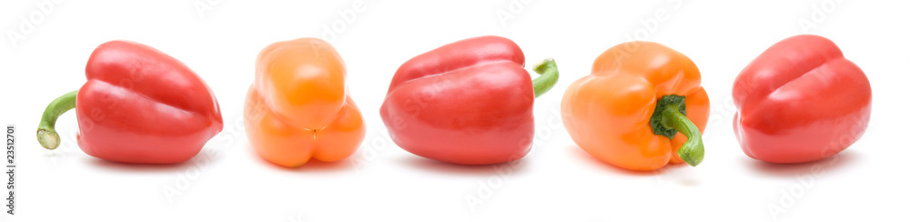 sweet red pepper; isolated on white background