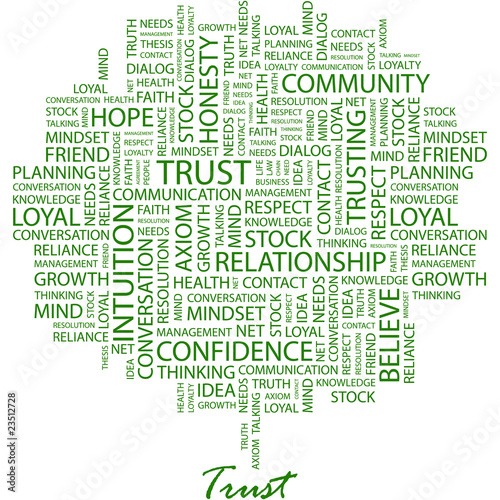 TRUST. Word cloud concept illustration.