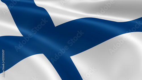 Finnish flag in the wind photo