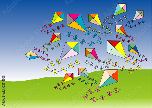 flying kites in the park