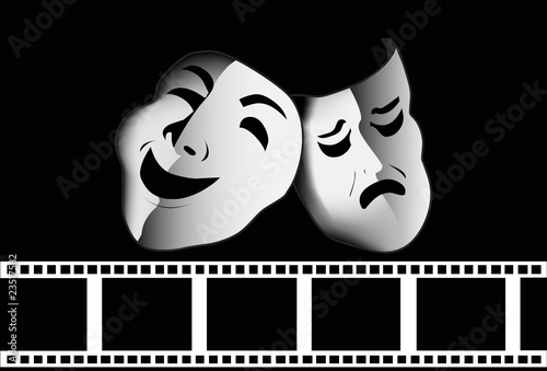 theatrical mask of tragedy and comedy vector