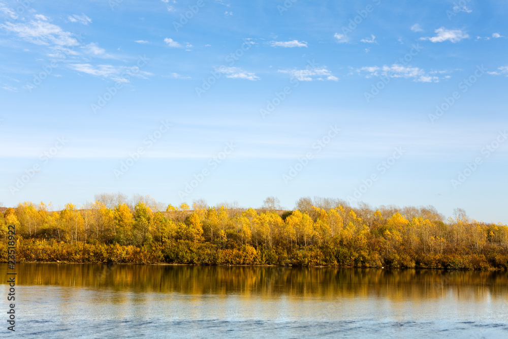 autumn landscape of river autumn landscape of river