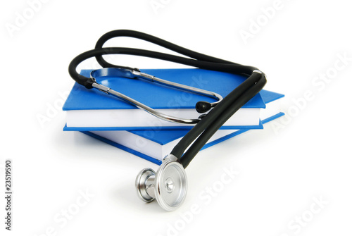 Concept of medical education with book and stethoscope