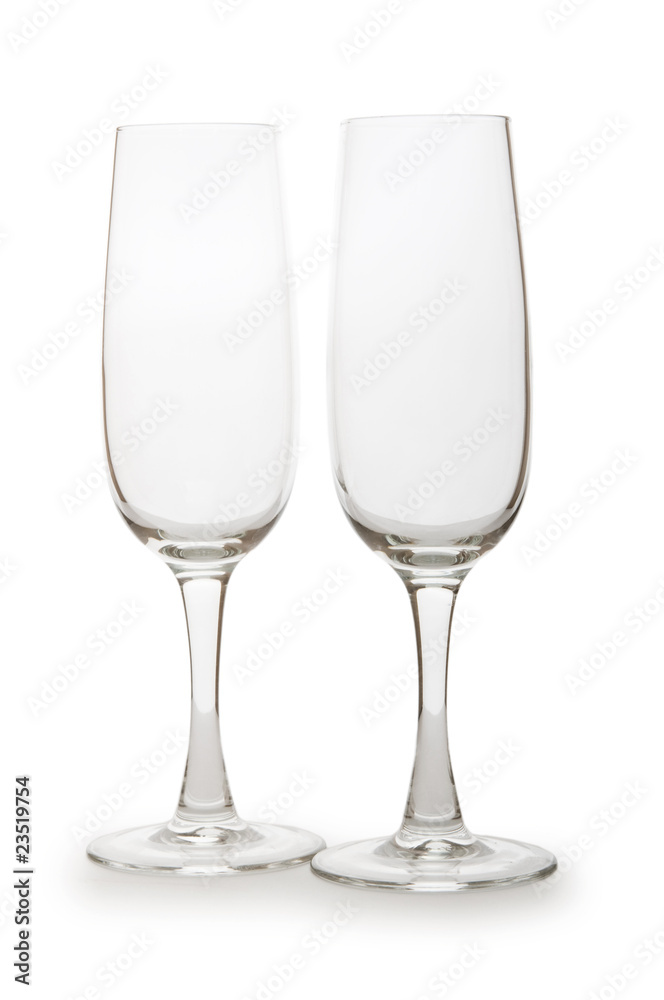 Wine glass isolated on the white background