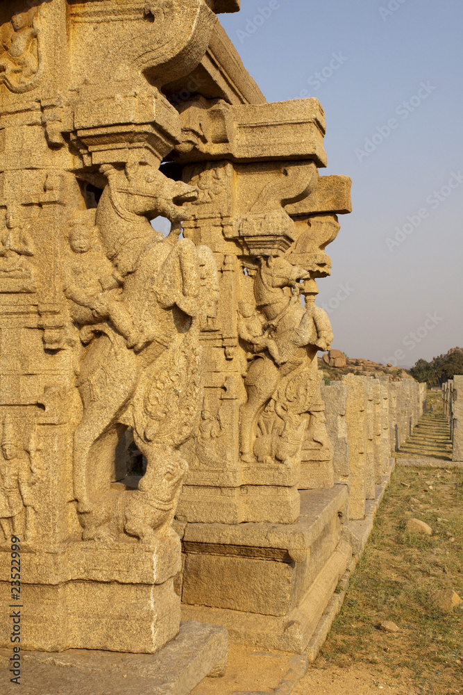 Stone horse carvings - Hampi, India
