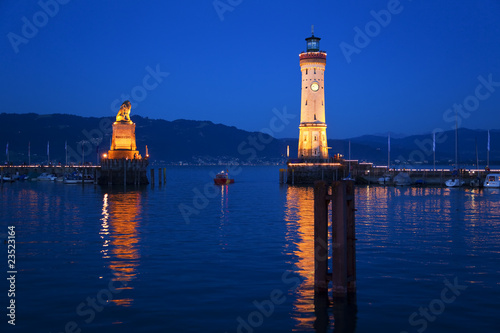Lake Constance, Lindau harbor entrance and lighthouse