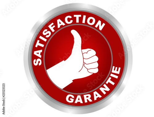 satisfaction garantie pouce levé bouton  ou vignette web
