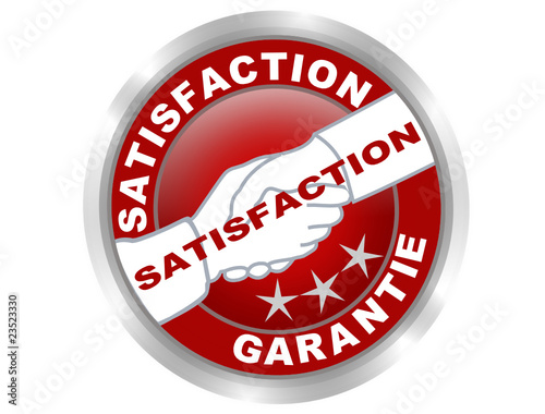 satisfaction garantie poignée de main bouton web