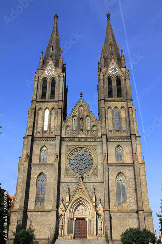 Prague's gothic St. Ludmila Cathedral