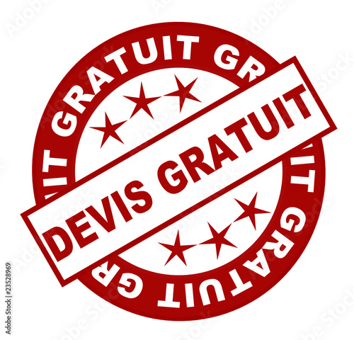 devis gratuit bouton ou vignette web rouge