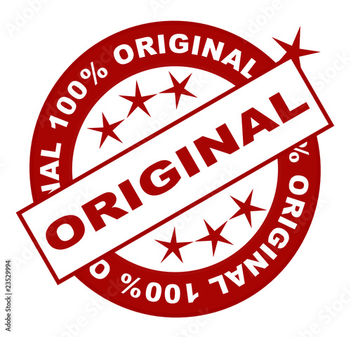 original web button or stamp red one color with star