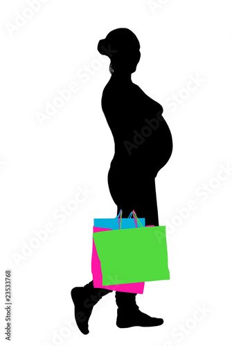 pregnant woman shopping vector